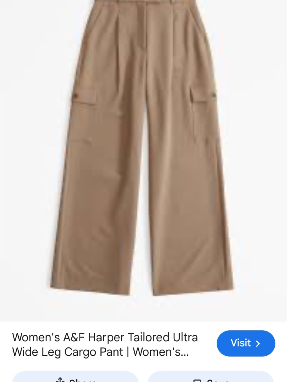 Abercrombie & Fitch Harper tailored curve love Wide Leg Cargo Pant - Tan